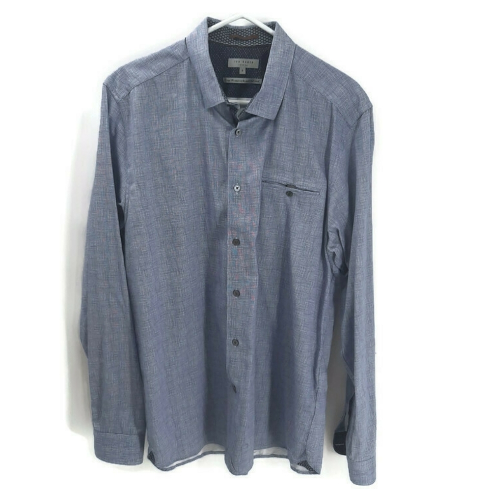 TED BAKER London men's blue button down shirt